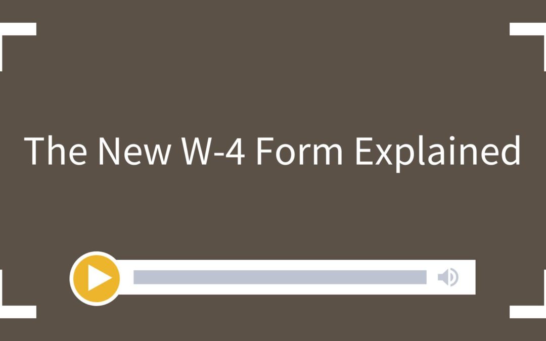 The New W-4 Form Explained